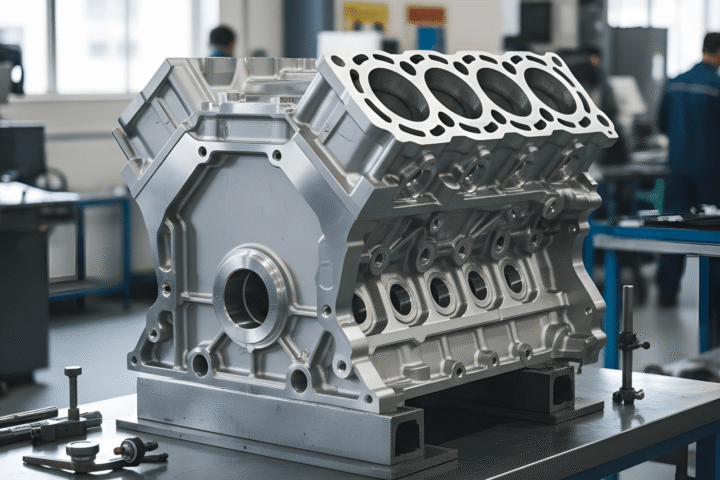 Industrial robotic arms on an automotive production line